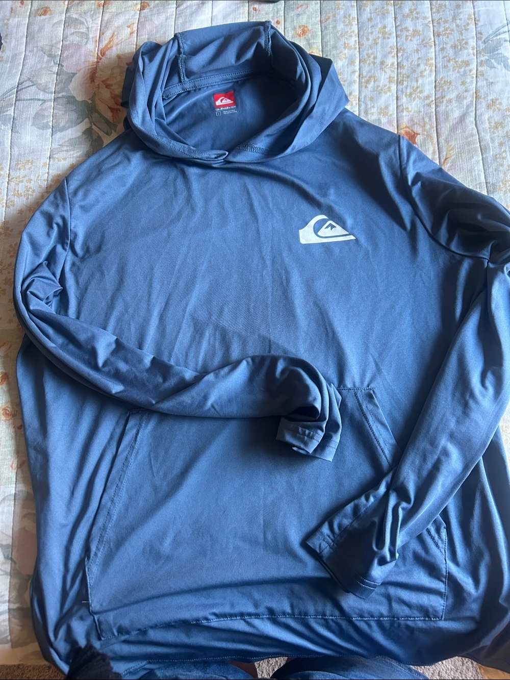 Quiksilver Slate Blue Pullover Hooded Rash Guard